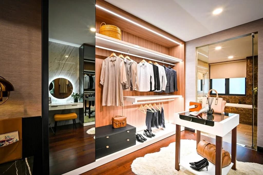 camera de dressing si rolul designului in amenajarea sa