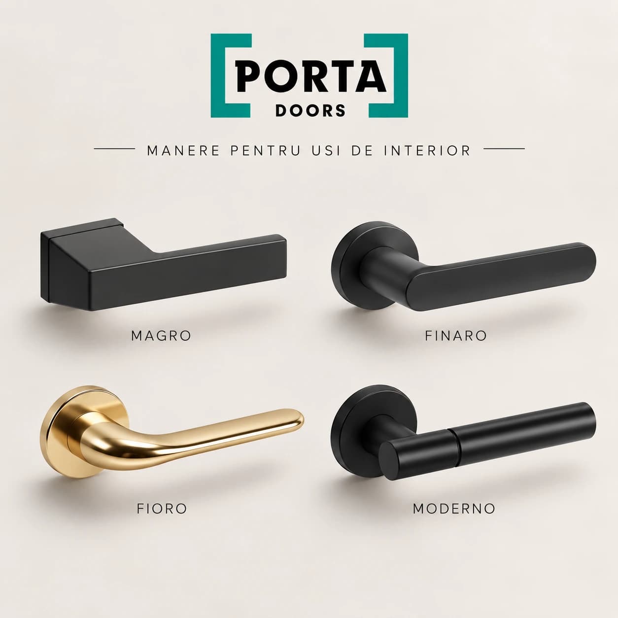 Colectia de manere PORTA Magro, Finaro, Fioro si Moderno