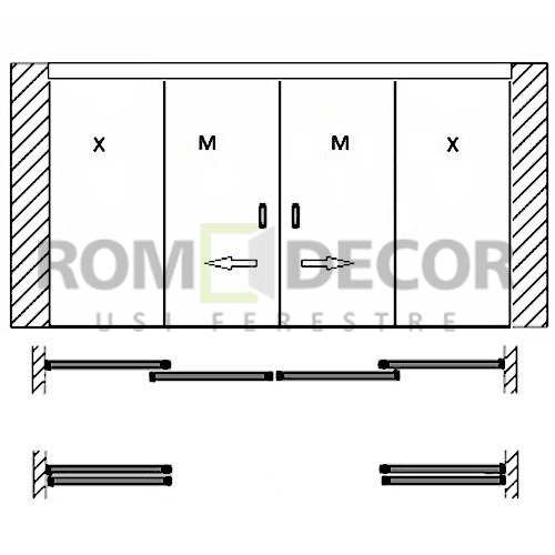 usi culisante / glisante sticla model GEMINI XMMX