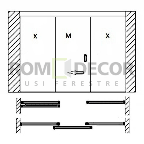 usi culisante / glisante sticla model GEMINI XMX
