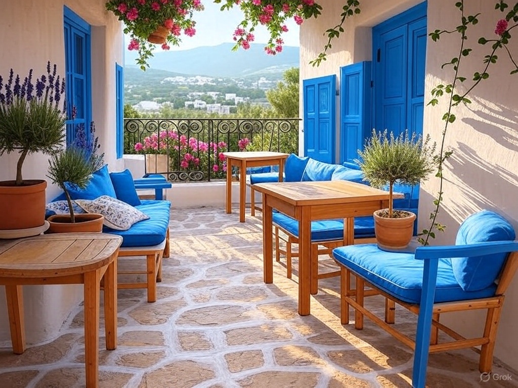 Terasă amenajata în stil mediteranean