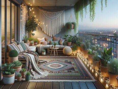 amenajarea balconului boho